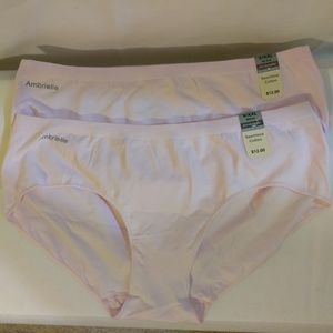 NEW - 2 pc Lot. Ladies Misty Pink Underwear. Size 9. Ambrielle